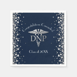Guardanapo De Papel Doctor Nursing Practice Graduation NavyBlue Silver
