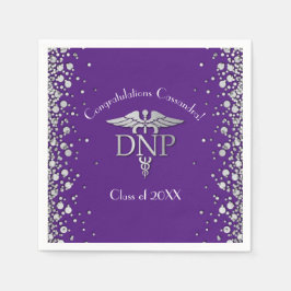 Guardanapo De Papel Doctor Nursing Practice Graduation Purple Silver