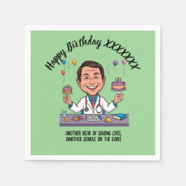 GUARDANAPO DE PAPEL  DOCTORS BIRTHDAY PARTY GREEN ANTISTRESS