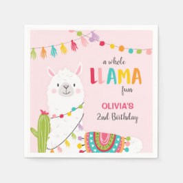 Guardanapo De Papel Documento de aniversário do Llama Napkins Alpaca F