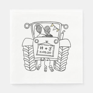 Guardanapo De Papel Documento de Casamento Personalizado do País Trat