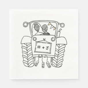 Guardanapo De Papel Documento de Casamento Personalizado do País Trat