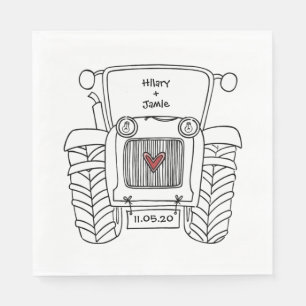 Guardanapo De Papel Documento de Casamento Personalizado do País Trat