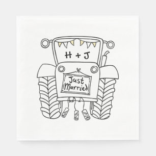 Guardanapo De Papel Documento de Casamento Personalizado do País Trat