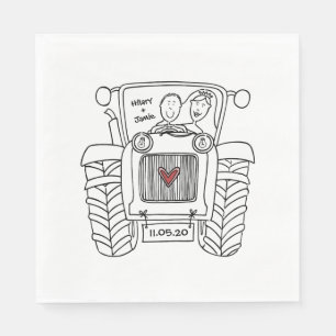 Guardanapo De Papel Documento de Casamento Personalizado do País Trat