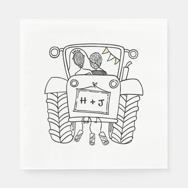 Guardanapo De Papel Documento de Casamento Personalizado do País Trato (Frente)