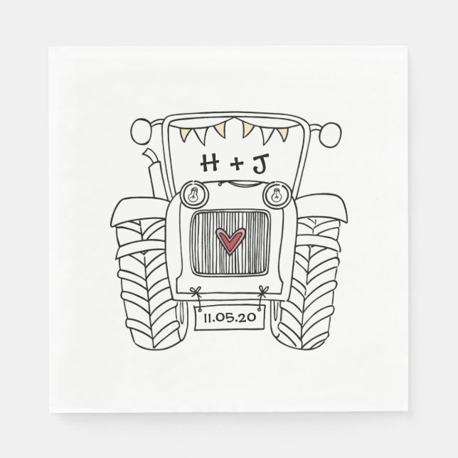 Guardanapo De Papel Documento de Casamento Personalizado do País Trato (Frente)