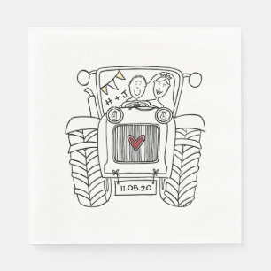 Guardanapo De Papel Documento de Casamento Personalizado do País Trato