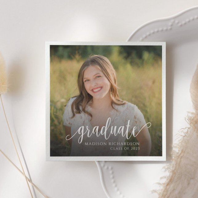 Guardanapo De Papel Documento de Graduação de Fotos de Script Moderno (Criador carregado)