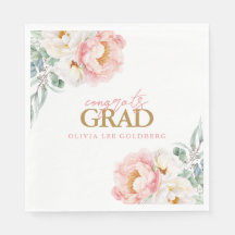 Documento de Graduação Floral Elegante Napkins