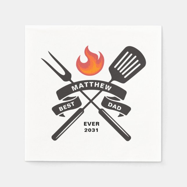 Guardanapo De Papel Documento de nome personalizado do melhor Pai do D (Frente)