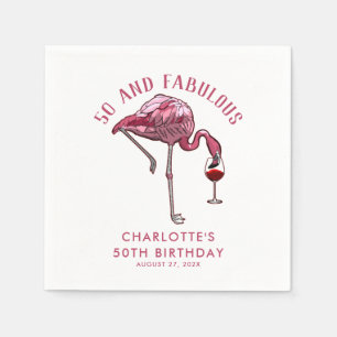 Guardanapo De Papel Documento de troca de aniversário do Flamingo 50º