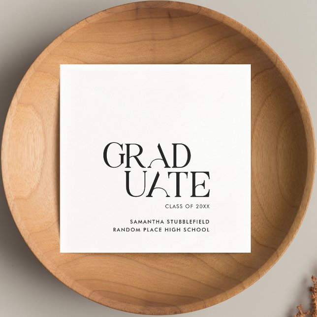 Guardanapo De Papel Documento do Partido Elegant Minimalist Graduation (Elegant Minimalist Graduation 2025 Party Paper Napkins)