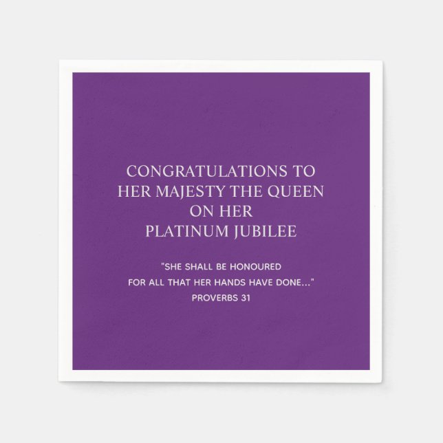 Guardanapo De Papel Documento JUBILEE DE PLATINA DA Elegante Christian (Frente)