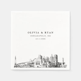 Guardanapo De Papel Documento Minimalista de Casamento de Indianápolis