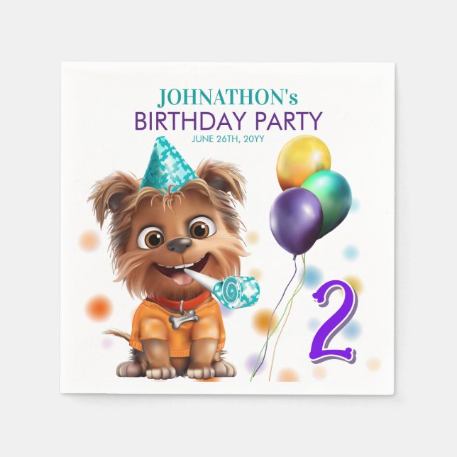 Guardanapo De Papel Dog Birthday Party (Frente)