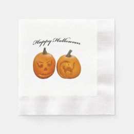 Guardanapo De Papel Dois Abóboras Feliz Dia das Bruxas