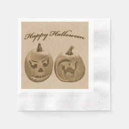 Guardanapo De Papel Dois Abóboras Feliz Dia das Bruxas
