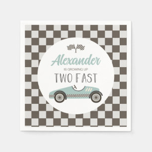Guardanapo De Papel Dois Aniversário de Carro Rápido e Azul