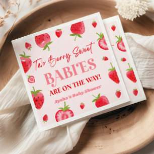 Guardanapo De Papel Dois Bebês Berry Doce Strawberry Twin Chá de frald
