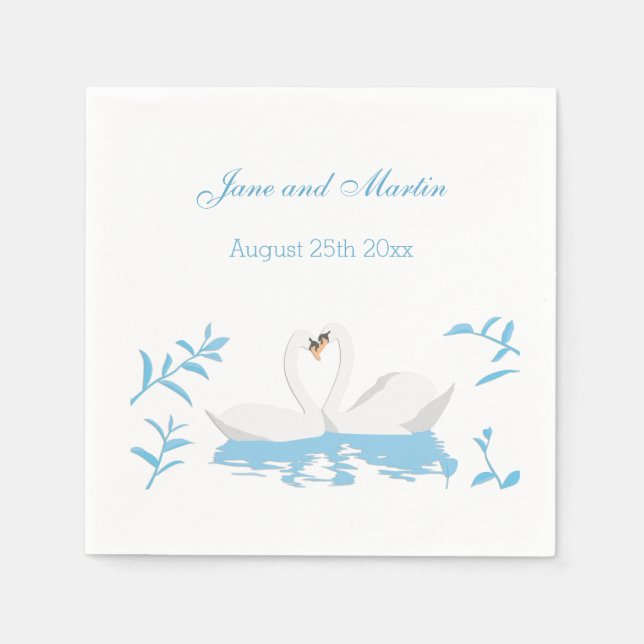 Guardanapo De Papel Dois cisnes amantes (Frente)