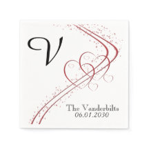 Dois Corações como Um Casamento Napkin