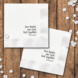 Guardanapo De Papel Dois Corações Um Amor Amarrou Junto Um Arco Knot C