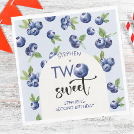 Guardanapo De Papel Dois doces aniversários de criança de mirtilos