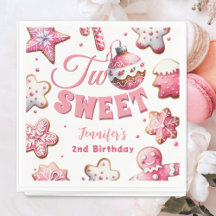 Dois Doces Menina Biscoito Rosa Natal Aniversário 
