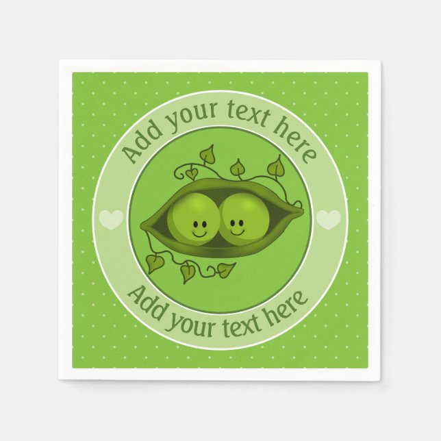 Guardanapo De Papel Dois Ervilhas Num Pod Personalizado (Frente)