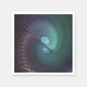 Guardanapo De Papel Dois Espirais Coloridos Arte Fractal Moderna Abstr