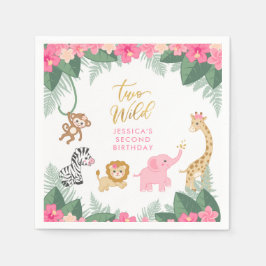 Guardanapo De Papel DOIS FILHOS - SEGUNDO Aniversário da Safari Rosa