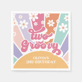 Guardanapo De Papel Dois Groovy Retro Sunshine Rainbow Daisy
