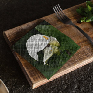 Guardanapo De Papel Dois Lírios Calla Brancos Floral