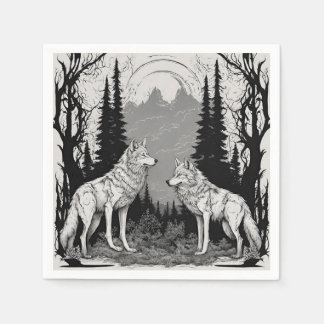 GUARDANAPO DE PAPEL DOIS MAGICANOS BRANCOS À NOITE