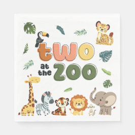 Guardanapo De Papel Dois na Festa de aniversário Zoo Safari Animal