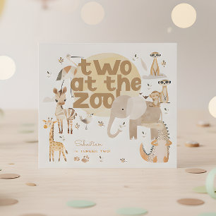 Guardanapo De Papel Dois no aniversário de criança dos animais do zoo