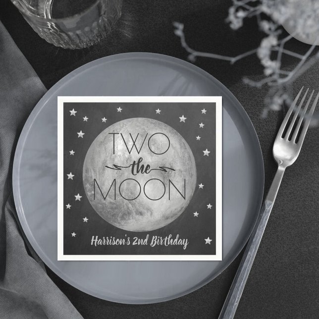 Guardanapo De Papel Dois O segundo aniversário Da Lua Napkins (Criador carregado)