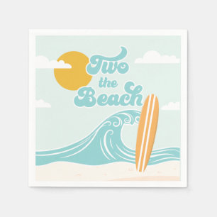 Guardanapo De Papel Dois o segundo aniversário Praia Surf Beach