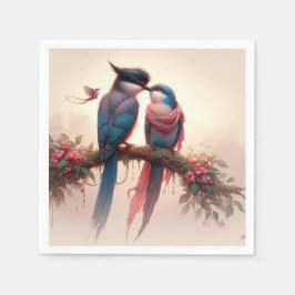 Guardanapo De Papel Dois pássaros Cartões de agradecimentos plano