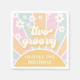 Guardanapo De Papel Dois pastel de Groovy Retro Sunshine Boho