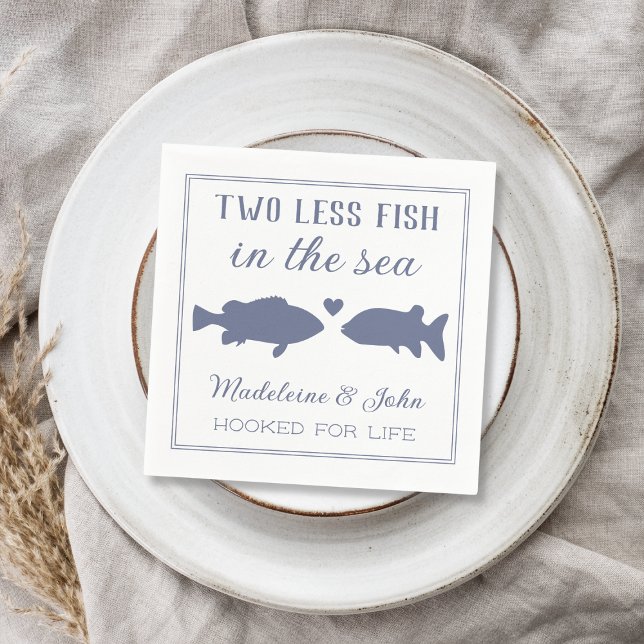 Guardanapo De Papel Dois Peixes a Menos no Mar Chuveiro para Casais (Two Less Fish In The Sea Couples Shower Napkins)