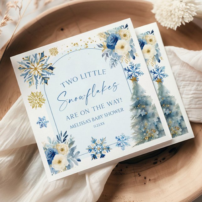 Guardanapo De Papel Dois pequenos flocos de neve Chá de fraldas dos Gê (Criador carregado)