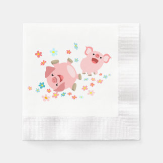 Guardanapo De Papel Dois porcos bonitos em papel de Primavera Nápoles