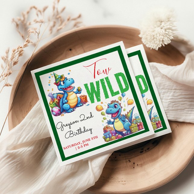 Guardanapo De Papel Dois segundo aniversário de Dinossauro do Partido  (Criador carregado)