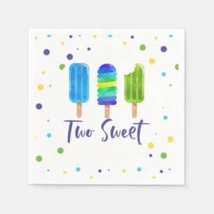 Guardanapo De Papel Dois segundo aniversário pop azul doce