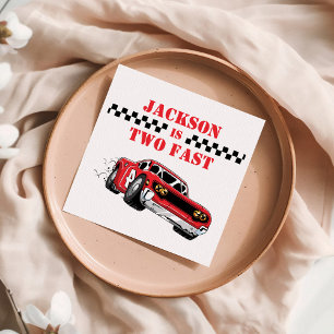 Guardanapo De Papel Dois segundo aniversário Rápido De Carro Vermelho 