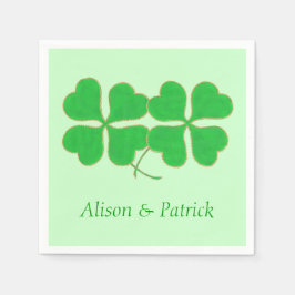 Guardanapo De Papel Dois Shamrocks Dourados Dot Trip Nomes Napkins