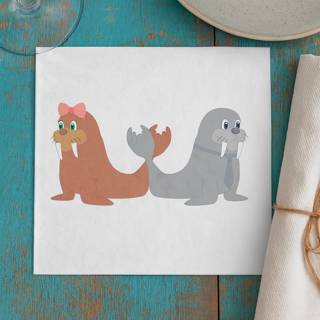 Guardanapo De Papel Dois Walruses Napkins (Criador carregado)