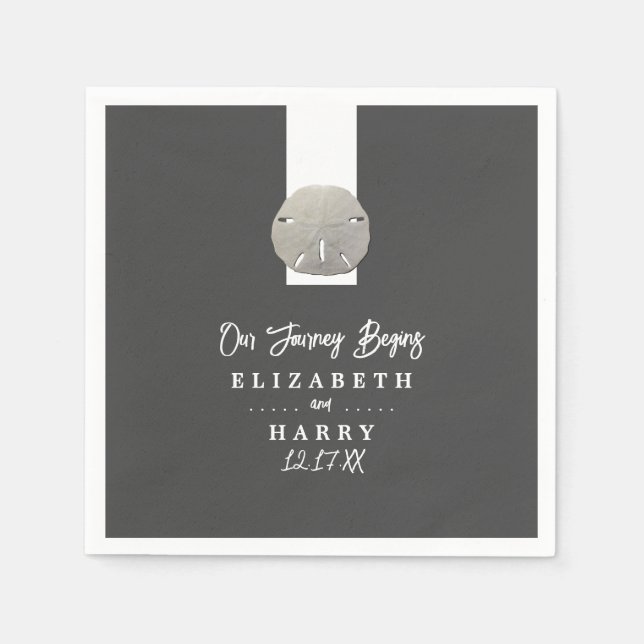 Guardanapo De Papel Dólar de Areia Solitária - Cinza de carvão - Casam (Frente)